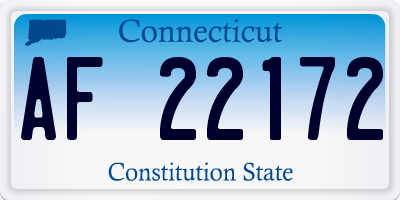 CT license plate AF22172