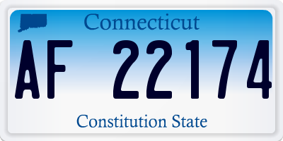 CT license plate AF22174