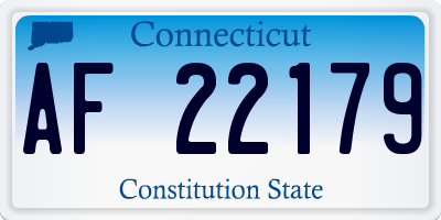 CT license plate AF22179