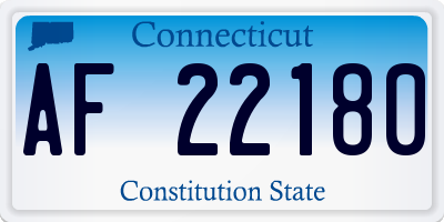 CT license plate AF22180