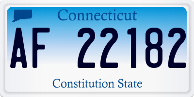 CT license plate AF22182