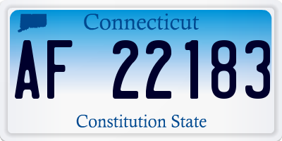 CT license plate AF22183