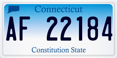 CT license plate AF22184