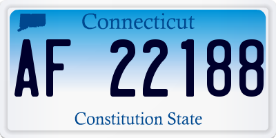 CT license plate AF22188