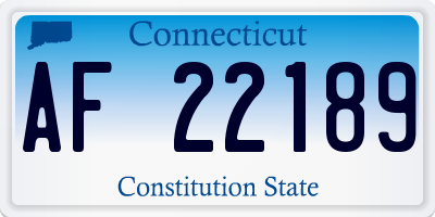 CT license plate AF22189