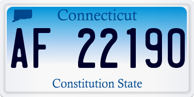 CT license plate AF22190