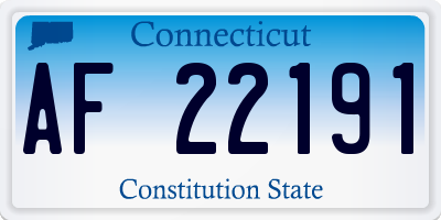 CT license plate AF22191