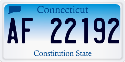 CT license plate AF22192