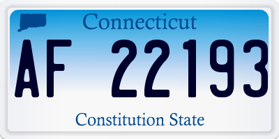 CT license plate AF22193