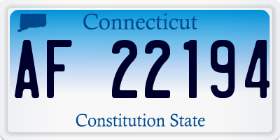 CT license plate AF22194