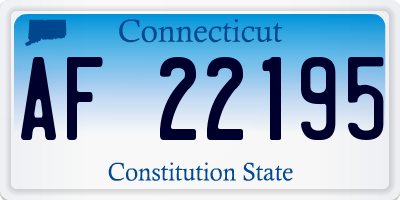 CT license plate AF22195