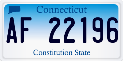 CT license plate AF22196