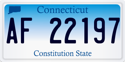 CT license plate AF22197