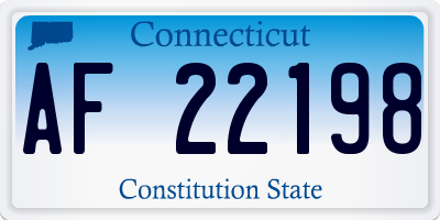 CT license plate AF22198
