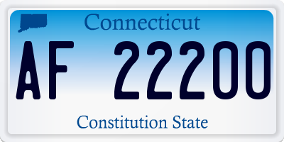 CT license plate AF22200