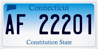 CT license plate AF22201