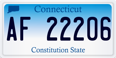 CT license plate AF22206