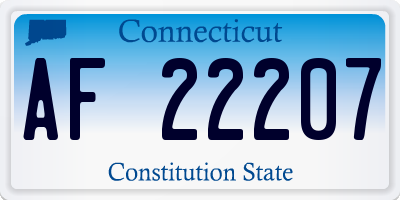 CT license plate AF22207
