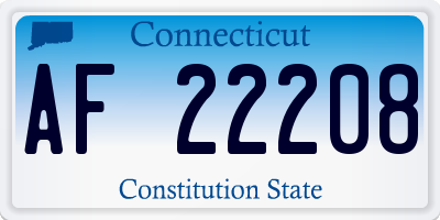 CT license plate AF22208