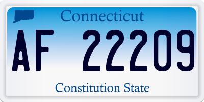 CT license plate AF22209