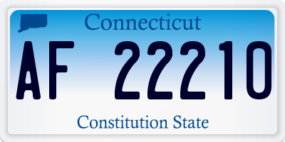 CT license plate AF22210