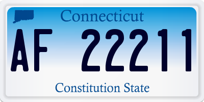 CT license plate AF22211