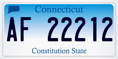 CT license plate AF22212