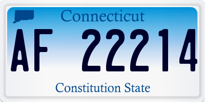 CT license plate AF22214