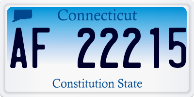 CT license plate AF22215