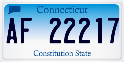 CT license plate AF22217