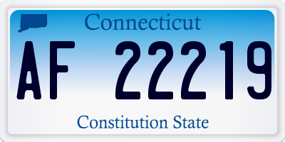 CT license plate AF22219