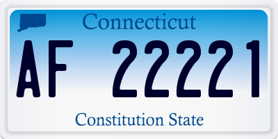 CT license plate AF22221