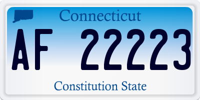 CT license plate AF22223