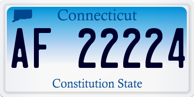 CT license plate AF22224