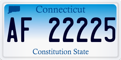 CT license plate AF22225