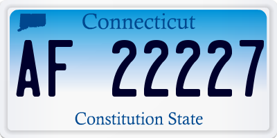 CT license plate AF22227