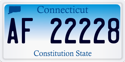 CT license plate AF22228
