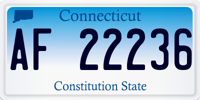 CT license plate AF22236