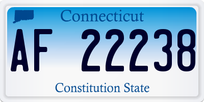 CT license plate AF22238