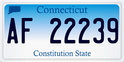 CT license plate AF22239
