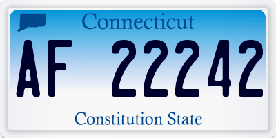 CT license plate AF22242