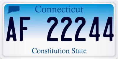 CT license plate AF22244
