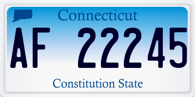 CT license plate AF22245