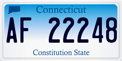 CT license plate AF22248