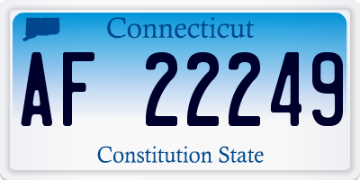 CT license plate AF22249