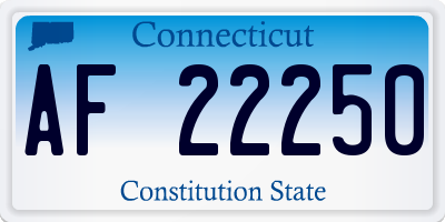 CT license plate AF22250