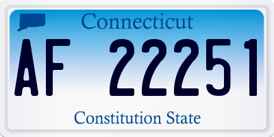 CT license plate AF22251
