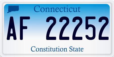 CT license plate AF22252