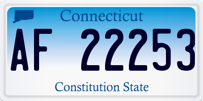 CT license plate AF22253
