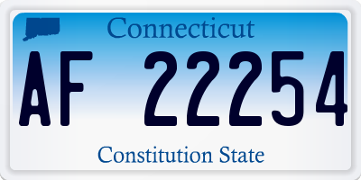 CT license plate AF22254